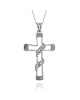 Diamond Ribbon Wrapped Cross Necklace