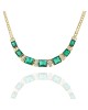 13.00ctw Alternating Emerald and Diamond Station Necklace