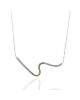 Yellow and White Diamnd Wave Necklace