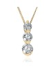 Three Stone Diamond Graduated Drop Necklace in Yellow Gold