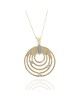 Concentric Circles Diamond Accent Pendant Necklace