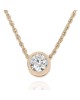 European Diamond Solitaire Drop On Rope Chain in Gold