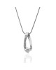 Diamond Solitaire Crossover Drop on Wheat Chain Necklace