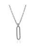 Diamond Accent Paperclip Drop Necklace