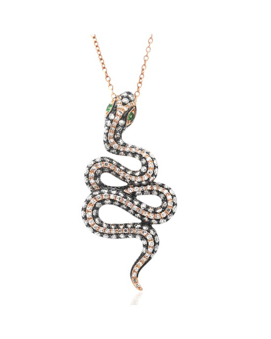 Effy Safari Diamond Snake Necklace in Rose Gold