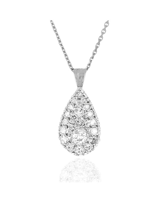 Diamond Pear Shape Drop Necklace