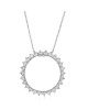 Diamond Eternity Pendant on Hammered Link Chain Necklace