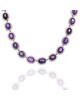 Purple Sapphire and Diamond Halo Necklace