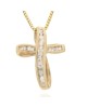 Diamond Cross Necklace in Yellow Gold
