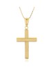 Gold Cross on Box Chain Necklace