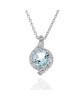Aquamarine and Diamond Bypass Drop Necklace