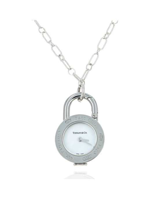 Tiffany 1837 padlock Watch on Silver Chain Necklace