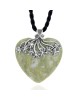 Carved Serpentine Heart on Nylon Cord Necklace