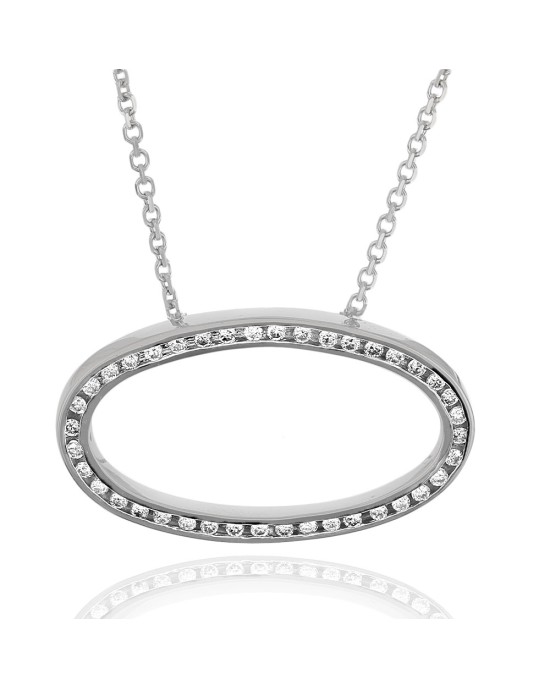 Diamond Open Oval Drop on Cable Chain
