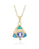 Tanzanite, Opal and Diamond Triangular Drop Necklace