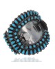 Navajo J.M. Begay Sterling Silver & Turquoise Watch Cuff Bracelet