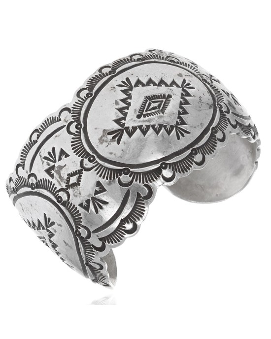 Navajo Stamped Sterling Silver Cuff Bracelet