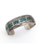 Navajo Corbet Joe Sterling Silver Turquoise Chip Inlay Cuff Bracelet