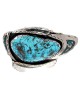 Navajo Sterling Silver & 14K Yellow Gold Turquoise Buckle