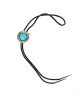 Navajo Signed Sterling Silver & Turquoise Bolo Tie