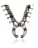 Navajo Phil Garcia Sterling Silver Multi Color Stone Squash Blossom Necklace