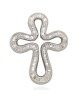 Channel Set Baguette Cross Pendant with Milgrain Accents in 18k White Gold