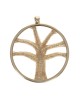 Family Tree Open Circle Pendant in Yellow Gold