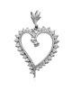 Diamond Heart Pendant in White Gold