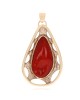 Red Coral Pear Shaped Pendant