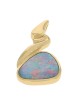 Australian Boulder Opal Squiggle Pendant in Yellow Gold
