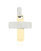 Mini Cross Pendant in White and Yellow Gold