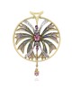 Pink Sapphire and Diamond Circular Brooch