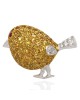 Diamond and Yellow Sapphire ChickBrooch Pin