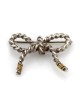 Rope Bow Brooch in Sterling Silver w/ 18K Yellow Gold Accents