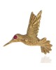 Hummingbird Pin in Textured Gold