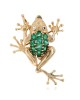 Emerald Frog Pin with Diamond Eyes