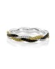 Hidalgo Micro-Pave Black, Yellow and White Diamond Braided Eternity Band in Gold