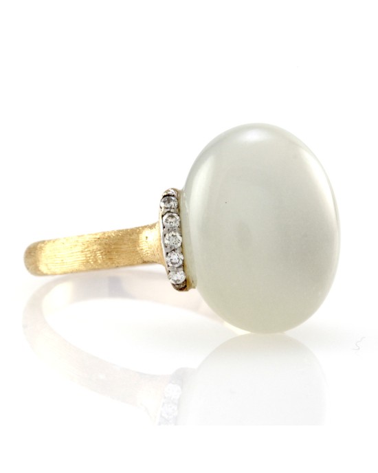 Nanis Dancing in the Rain Collection Moonstone and Pave Diamond Ring in 18K Gold