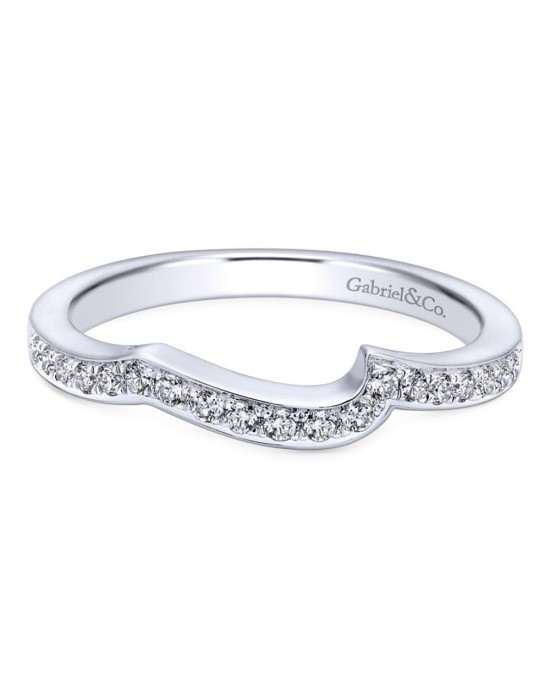 Gabriel & Co. Pave Diamond and Gold Anniversary Band
