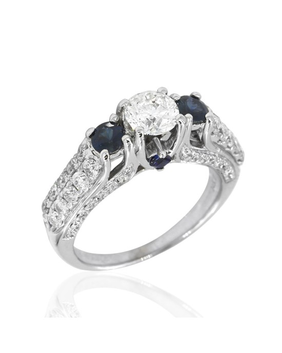 Vera Wang Diamond and Sapphire Engagement Ring