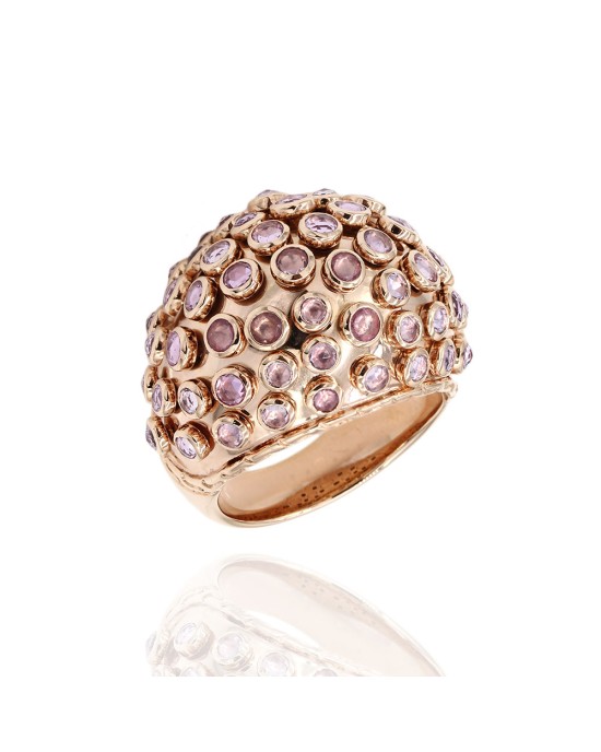 John Hardy Custom Pink Sapphire Dome Ring in Gold