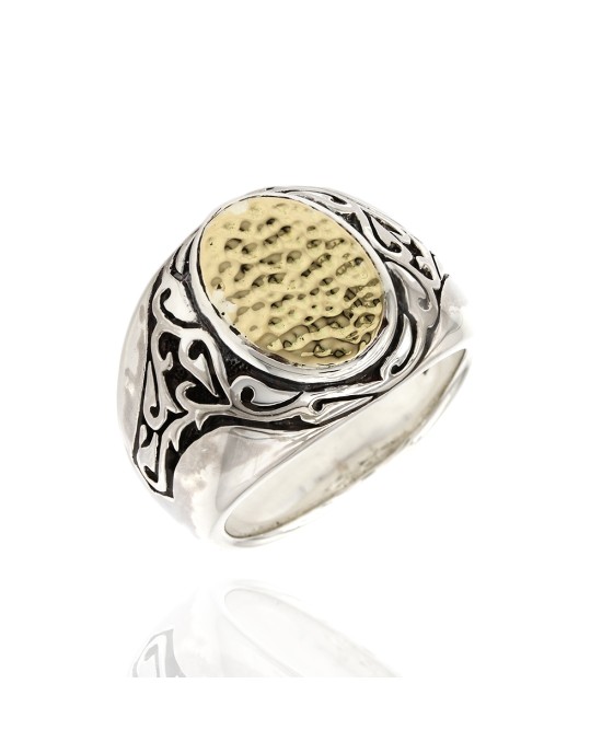 Scott Kay Hammered Gold and Silver Ring