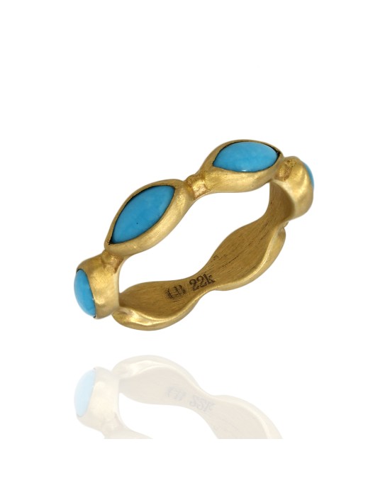 Lika Behar Love Sleeping Beauty Turquoise Ring in Gold
