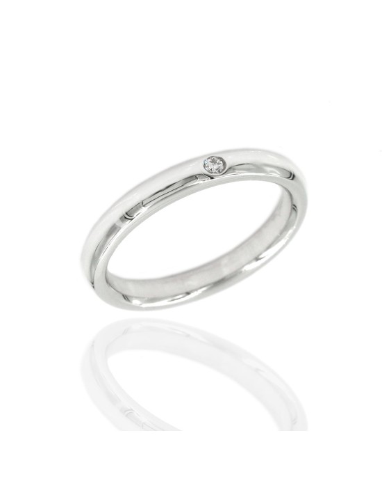 Elsa Peretti Diamond Solitaire Ring in Sterling Silver