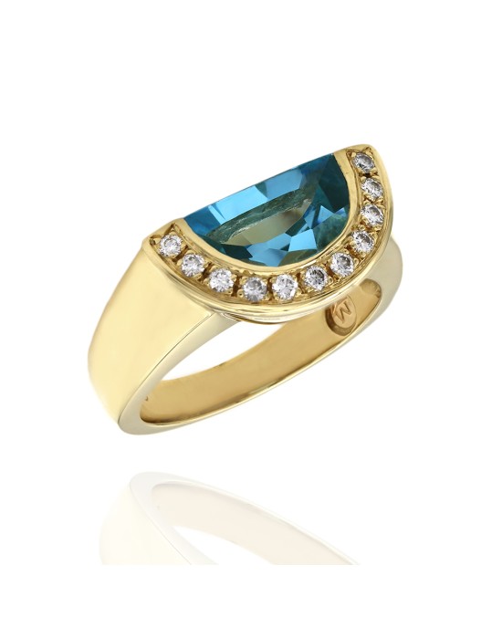 Movado Radius Blue Topaz Ring in Gold