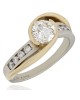 Channel Set Diamond Bypass Ring in Gold