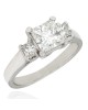 Platinum Princess Cut Three Stone with 1.01ct Center Diamond