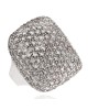 Large Pillow Top Pave Diamond Fashion Ring in 14k White Gold
