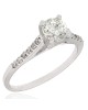 Prong Set Round Diamond Engagement Ring in 14k White Gold