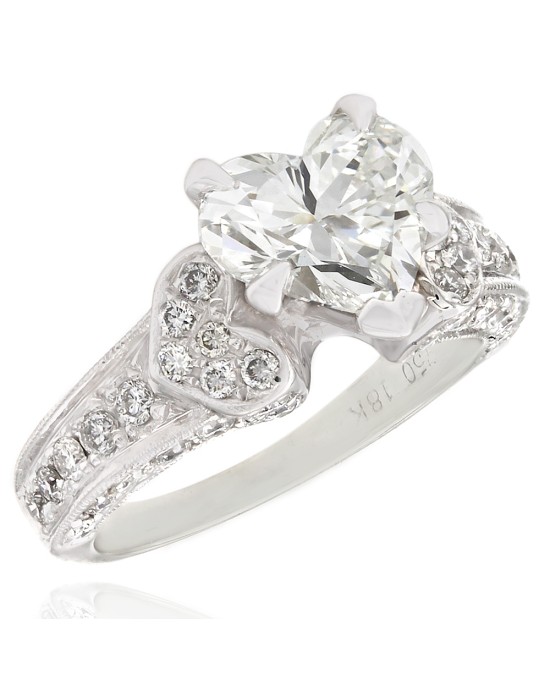 Diamond Heart Solitaire Ring